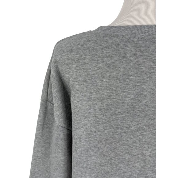 SHEIN Gray "90s Babe" Distressed Crew Neck Relaxed Fit Sweater Grunge Era Y2K - Picture 8 of 12